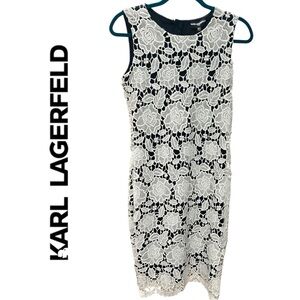 Karl Lagerfeld‎ Women’s Sleeveless Floral Crocheted Dress - Size 6